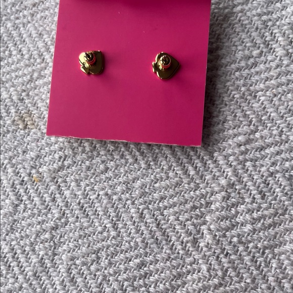 Kate Spade Red and Gold Strawberry Studs. New never worn. Sterling Silver - Picture 5 of 6